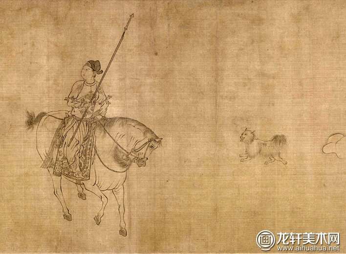 宋代李公麟《西岳降灵图卷》白描人物长卷（第八段）高清大图