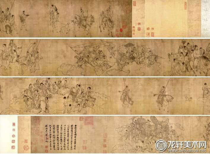 李公麟《西岳降灵图卷》_宋代李公麟白描人物西岳降灵图全卷高清大图